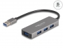 63171 Delock 4 Port USB 5 Gbps Hub mit USB Typ-A Anschluss – USB Typ-A Buchsen seitlich 