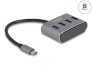 63223 Delock 4 Port USB 5 Gbps Hub mit USB Type-C™ Anschluss – USB Typ-A Buchsen oben 