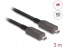 84144 Delock Cable óptico activo USB-C™ de vídeo + datos + PD de 3 m