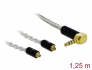 85847 Delock Audio Kabel 3,5 mm 4 Pin Klinkenstecker gewinkelt zu 2 x MMCX Stecker 1,25 m