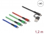 87035 Delock USB-laddningskabel 4-i-1 USB Typ-A + USB-C™ till Lightning™ / Micro USB / 2 x USB Type-C™ 1,20 m