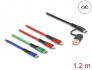 87884 Delock Cablu de încărcare USB 4 în 1 USB Tip-A + USB-C™ la 2 x Lightning™ / Micro USB / USB Type-C™, 1,20 m