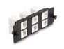 66996 Delock Keystone adapter panel 6 portos fekete