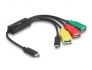 64203 Delock Hub de cablu USB 2.0 cu 4 porturi USB Type-C™ la 3 x USB-A mamă + 1 x USB-C™ tată