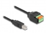 66249 Delock USB 2.0 Kabel Typ-B Stecker zu Terminalblock Adapter mit Drucktaster 15 cm