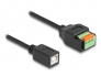 66250 Delock Cablu USB 2.0 Tip-B mamă la adaptor bloc terminal cu buton, 15 cm