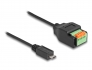 66251 Delock Cablu USB 2.0 Tip Micro-B tată la adaptor bloc terminal cu buton, 15 cm