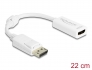 61767 Delock Προσαρμογέας αρσενικού DisplayPort 1.1 > θηλυκό HDMI Παθητικός λευκό