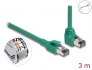 80124 Delock RJ45 mrežni kabel PROFINET SF/UTP pod kutom od 90°, 3 m, zeleni