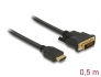 85651 Delock HDMI till DVI 24+1-kabel dubbelriktad 0,5 m