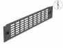 66987 Delock 19″ Panel do síťové skříně s větracími otvory, beznástrojový, 2U, černý