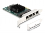 88208 Delock PCI Express x4-kort till 4 x RJ45 Gigabit LAN