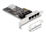 88618 Delock PCI Express x4-kort till 4 x RJ45 Gigabit LAN