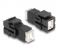 86600 Delock Μονάδα Keystone υποδοχή USB 2.0 Τύπου-B προς υποδοχή USB 2.0 Τύπου-B σε μαύρο χρώμα