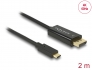 85256 Delock Kábel USB Type-C™ csatlakozódugóval > DisplayPort csatlakozódugóval (DP váltakozó mód) 4K 60 Hz, 2 m, fekete