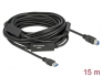 85381 Delock Aktivní kabel USB 3.2 Gen 1, z USB Typu-A na USB Typu-B, délka 15 m