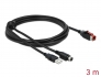 85942 Delock PoweredUSB kábel apa 24 V > A-típusú USB apa + Mini-DIN 3 tűs apa 3 m, POS nyomtatókhoz és csatlakozókhoz