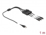 86798 Delock Cable USB Tipo-A macho a 3 x DC 5,5 x 2,1 mm hembra con interruptor 1 m