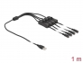 86799 Delock Cable USB Tipo-A macho a 4 x DC 5,5 x 2,1 mm hembra con interruptor 1 m