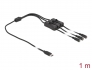 86801 Delock Cable USB Type-C™ macho a 3 x DC 5,5 x 2,1 mm hembra con interruptor 1 m
