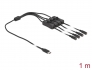 86802 Delock Cable USB Type-C™ macho a 4 x DC 5,5 x 2,1 mm hembra con interruptor 1 m