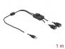 86803 Delock Kabel USB Typ-A Stecker zu 2 x USB Typ-A Buchse mit Schalter 1 m