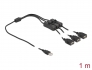 86804 Delock Câble USB Type-A mâle à 3 x USB Type-A femelle avec interrupteur, 1 m