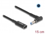 60031 Delock Cable adaptador para cable de carga de ordenador portátil USB Type-C™ hembra a HP 4,5 x 3,0 mm macho en ángulo de 90° 15 cm