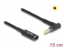 60033 Delock Cable adaptador para cable de carga de ordenador portátil USB Type-C™ hembra a HP 4,8 x 1,7 mm macho en ángulo de 90° 15 cm