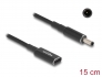 60036 Delock Câble adaptateur pour un câble de chargement de laptop USB Type-C™ femelle à Dell 4,5 x 3,0 mm mâle, 15 cm