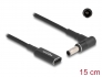 60042 Delock Câble adaptateur pour un câble de chargement de laptop USB Type-C™ femelle à Samsung 5,5 x 3,0 mm mâle, angulé à 90° 15 cm