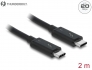 84847 Delock Cablu Thunderbolt™ 3 (20 Gb/s) USB-C™ cu conector tată > conector tată pasiv de 2,0 m de 3 A, negru
