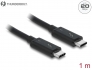 84845 Delock Przewód Thunderbolt™ 3 (20 Gb/s) USB-C™, wtyk męski > wtyk męski, pasywny, 1,0 m, 5A, czarny