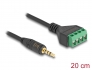 66268 Delock Kabel Klinkenstecker 3,5 mm 4 Pin zu Terminalblock Adapter 20 cm