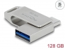 54076 Delock  Stick de memorie USB 5 Gbps USB-C ™ + Tip-A de 128 GB - Carcasă metalică