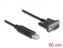 66461 Delock Adapter USB 2.0 do szeregowego RS-232  z kompaktową obudową złącza szeregowego 50 cm FTDI