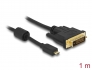 83585 Delock HDMI-kábel Micro-D-csatlakozódugóval > DVI 24+1 csatlakozódugó 1 m
