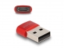 60050 Delock Adaptor USB 2.0 USB Tip-A tată la USB Type-C™ mamă, roșu