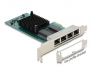 88504 Delock Placă PCI Express la 4 x Gigabit LAN