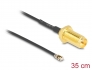 12658 Delock Antenna Cable RP-SMA jack bulkhead to I-PEX Inc., MHF® 4L LK plug 1.37 35 cm thread length 10 mm