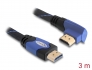 82957 Delock Cable High Speed HDMI with Ethernet – HDMI A male > HDMI A male angled 4K 3 m