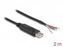 63509 Delock Adaptérový kabel z rozhraní USB 2.0 Typu-A na sériové rozhraní RS-485 s třemi volnými konci vodičů, 2 m