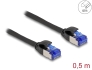 80226 Delock Síťový kabel RJ45, Cat.6A, S/FTP, tenký, 0,5 m, černý