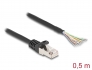 80204 Delock Kabel RJ50 hane till öppna kabeländar S/FTP 0,5 m svart