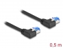 80209 Delock Cable de red RJ45 Cat.6A S/FTP acodado a la izquierda 0,5 m negro