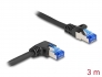 80224 Delock RJ45 hálózati kábel Cat.6A S/FTP egyenes / jobbra hajló 3 m fekete