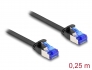 80172 Delock RJ45 Flat Patch Cable plug to plug Cat.6A flexible 0.25 m black