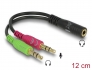 65459 Delock Headset Adapter 1 x 3,5 mm 4 Pin Klinkenbuchse > 2 x 3,5 mm 3 Pin Klinkenstecker (CTIA Pinbelegung)