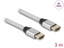 85368 Delock Cablu HDMI cu viteză foarte rapidă 48 Gbps 8K 60 Hz argintiu 3 m certificat