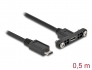 35108 Delock Kábel, USB 2.0-s Micro-B típusú csatlakozóhüvely, panelrögzítés > USB 2.0-s Micro-B típusú csatlakozódugó, 0,5 m